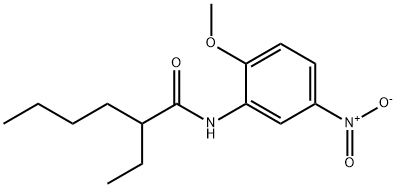 2-ethyl-N-{5-nitro-2-methoxyphenyl}hexanamide Struktur