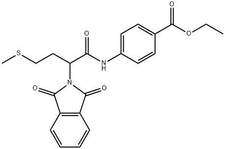 ethyl 4-{[2-(1,3-dioxo-1,3-dihydro-2H-isoindol-2-yl)-4-(methylsulfanyl)butanoyl]amino}benzoate Struktur