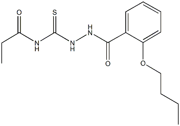 N-{[2-(2-butoxybenzoyl)hydrazino]carbothioyl}propanamide Struktur