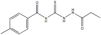 4-methyl-N-[(2-propionylhydrazino)carbothioyl]benzamide Struktur