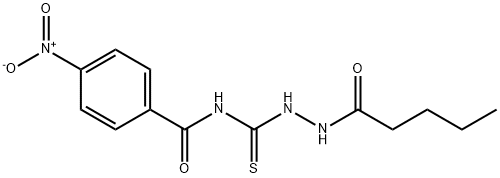 4-nitro-N-[(2-pentanoylhydrazino)carbothioyl]benzamide Struktur