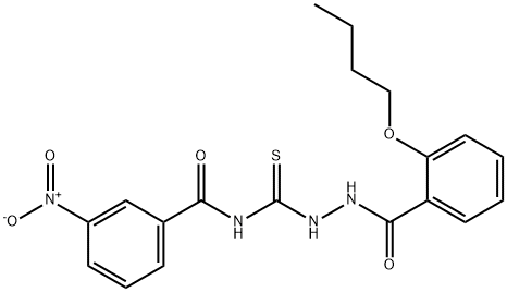 N-{[2-(2-butoxybenzoyl)hydrazino]carbothioyl}-3-nitrobenzamide Struktur