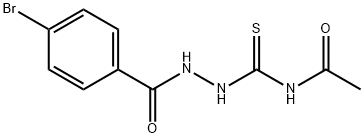 N-{[2-(4-bromobenzoyl)hydrazino]carbothioyl}acetamide Struktur