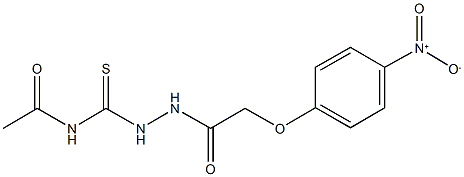 N-{[2-({4-nitrophenoxy}acetyl)hydrazino]carbothioyl}acetamide Struktur