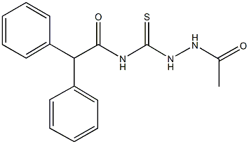 N-[(2-acetylhydrazino)carbothioyl]-2,2-diphenylacetamide Struktur