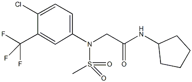 2-[4-chloro(methylsulfonyl)-3-(trifluoromethyl)anilino]-N-cyclopentylacetamide Struktur