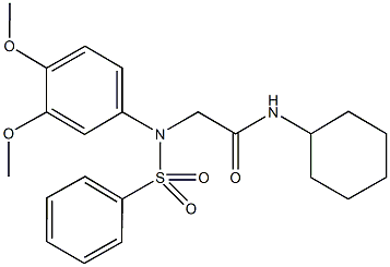 N-cyclohexyl-2-[3,4-dimethoxy(phenylsulfonyl)anilino]acetamide Struktur