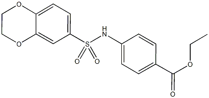 ethyl 4-[(2,3-dihydro-1,4-benzodioxin-6-ylsulfonyl)amino]benzoate Struktur