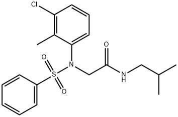 2-[3-chloro-2-methyl(phenylsulfonyl)anilino]-N-isobutylacetamide Struktur