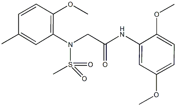 N-(2,5-dimethoxyphenyl)-2-[2-methoxy-5-methyl(methylsulfonyl)anilino]acetamide Struktur