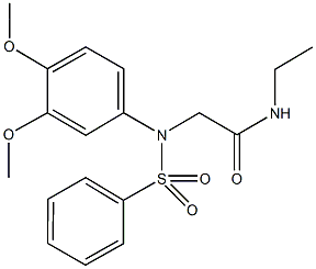 2-[3,4-dimethoxy(phenylsulfonyl)anilino]-N-ethylacetamide Struktur