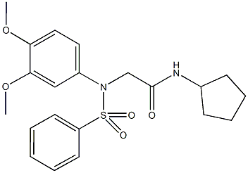 N-cyclopentyl-2-[3,4-dimethoxy(phenylsulfonyl)anilino]acetamide Struktur