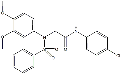 N-(4-chlorophenyl)-2-[3,4-dimethoxy(phenylsulfonyl)anilino]acetamide Struktur