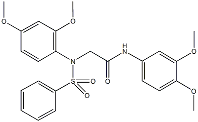 N-(3,4-dimethoxyphenyl)-2-[2,4-dimethoxy(phenylsulfonyl)anilino]acetamide Struktur