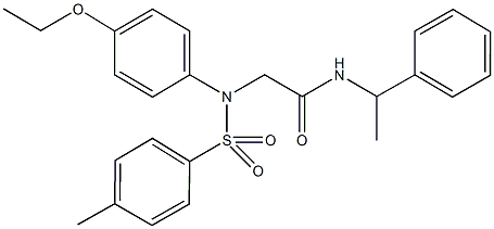 2-{4-ethoxy[(4-methylphenyl)sulfonyl]anilino}-N-(1-phenylethyl)acetamide Struktur