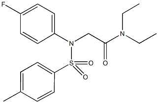 N,N-diethyl-2-{4-fluoro[(4-methylphenyl)sulfonyl]anilino}acetamide Struktur