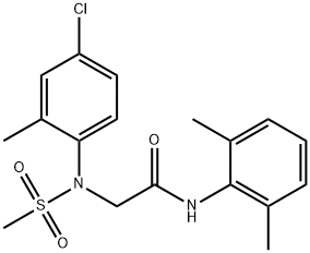 2-[4-chloro-2-methyl(methylsulfonyl)anilino]-N-(2,6-dimethylphenyl)acetamide Struktur