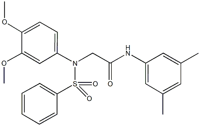 2-[3,4-dimethoxy(phenylsulfonyl)anilino]-N-(3,5-dimethylphenyl)acetamide Struktur