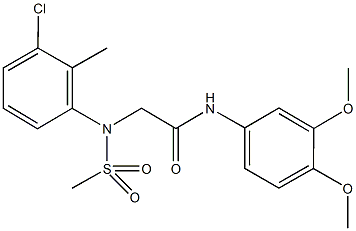 2-[3-chloro-2-methyl(methylsulfonyl)anilino]-N-(3,4-dimethoxyphenyl)acetamide Struktur