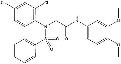 2-[2,4-dichloro(phenylsulfonyl)anilino]-N-(3,4-dimethoxyphenyl)acetamide Struktur