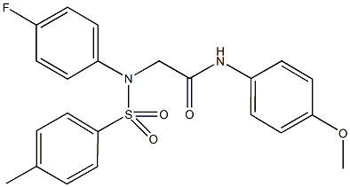 2-{4-fluoro[(4-methylphenyl)sulfonyl]anilino}-N-(4-methoxyphenyl)acetamide Struktur