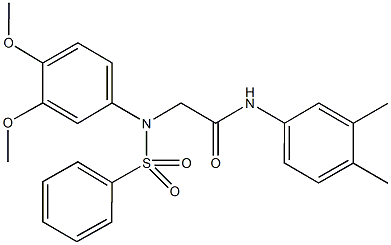 2-[3,4-dimethoxy(phenylsulfonyl)anilino]-N-(3,4-dimethylphenyl)acetamide Struktur