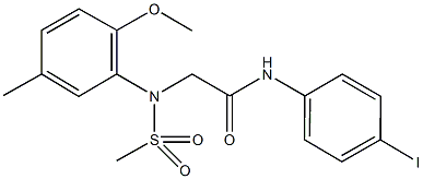 N-(4-iodophenyl)-2-[2-methoxy-5-methyl(methylsulfonyl)anilino]acetamide Struktur