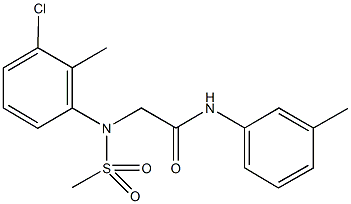 2-[3-chloro-2-methyl(methylsulfonyl)anilino]-N-(3-methylphenyl)acetamide Struktur