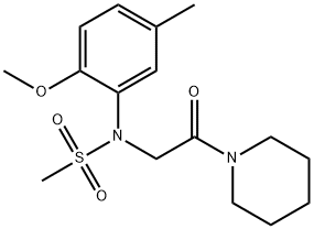 N-(2-methoxy-5-methylphenyl)-N-[2-oxo-2-(1-piperidinyl)ethyl]methanesulfonamide Struktur