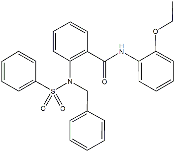 2-[benzyl(phenylsulfonyl)amino]-N-(2-ethoxyphenyl)benzamide Struktur