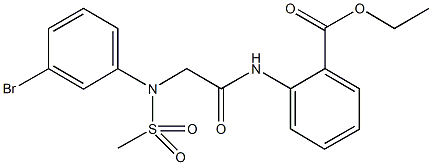 ethyl 2-({[3-bromo(methylsulfonyl)anilino]acetyl}amino)benzoate Struktur