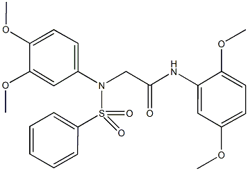 N-(2,5-dimethoxyphenyl)-2-{[(3,4-dimethoxyphenyl)sulfonyl]anilino}acetamide Struktur