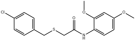 2-[(4-chlorobenzyl)sulfanyl]-N-(2,4-dimethoxyphenyl)acetamide Struktur