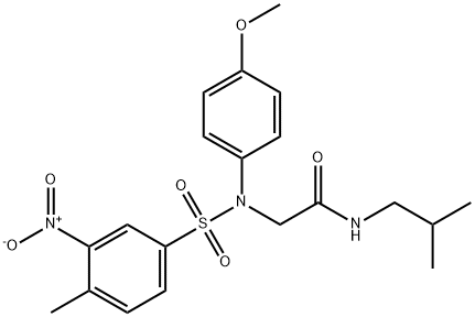 2-[({3-nitro-4-methylphenyl}sulfonyl)-4-methoxyanilino]-N-isobutylacetamide Struktur