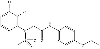 2-[3-chloro-2-methyl(methylsulfonyl)anilino]-N-(4-ethoxyphenyl)acetamide Struktur