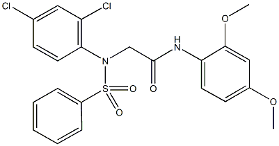 2-[2,4-dichloro(phenylsulfonyl)anilino]-N-(2,4-dimethoxyphenyl)acetamide Struktur