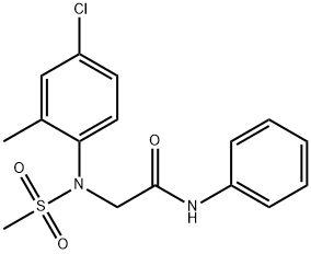 2-[4-chloro-2-methyl(methylsulfonyl)anilino]-N-phenylacetamide Struktur