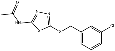 N-{5-[(3-chlorobenzyl)thio]-1,3,4-thiadiazol-2-yl}acetamide Struktur