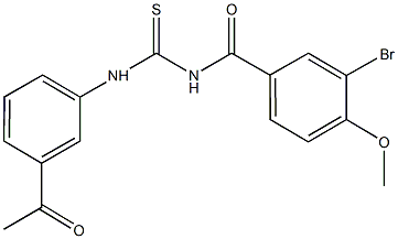 N-(3-acetylphenyl)-N'-(3-bromo-4-methoxybenzoyl)thiourea Struktur