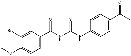 N-(4-acetylphenyl)-N'-(3-bromo-4-methoxybenzoyl)thiourea Struktur