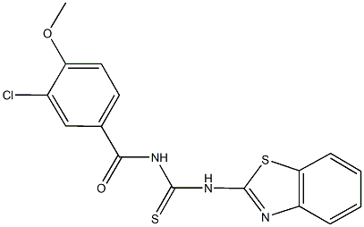 N-(1,3-benzothiazol-2-yl)-N'-(3-chloro-4-methoxybenzoyl)thiourea Struktur