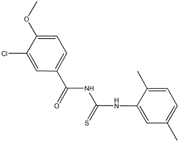 N-(3-chloro-4-methoxybenzoyl)-N'-(2,5-dimethylphenyl)thiourea Struktur