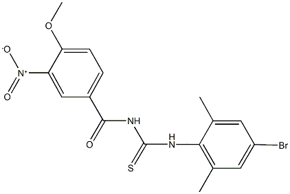 N-(4-bromo-2,6-dimethylphenyl)-N'-{3-nitro-4-methoxybenzoyl}thiourea Struktur