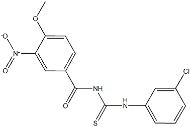 N-(3-chlorophenyl)-N'-{3-nitro-4-methoxybenzoyl}thiourea Struktur