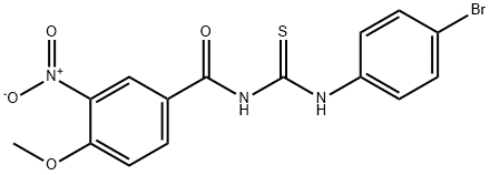 N-(4-bromophenyl)-N'-{3-nitro-4-methoxybenzoyl}thiourea Struktur