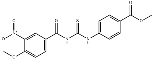 methyl 4-{[({3-nitro-4-methoxybenzoyl}amino)carbothioyl]amino}benzoate Struktur