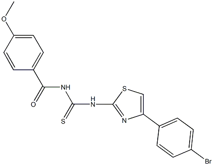 N-[4-(4-bromophenyl)-1,3-thiazol-2-yl]-N'-(4-methoxybenzoyl)thiourea Struktur