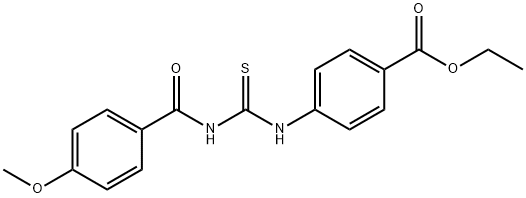 ethyl 4-({[(4-methoxybenzoyl)amino]carbothioyl}amino)benzoate Struktur