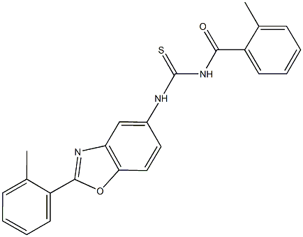 N-(2-methylbenzoyl)-N'-[2-(2-methylphenyl)-1,3-benzoxazol-5-yl]thiourea Struktur