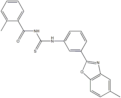 N-[3-(5-methyl-1,3-benzoxazol-2-yl)phenyl]-N'-(2-methylbenzoyl)thiourea Struktur